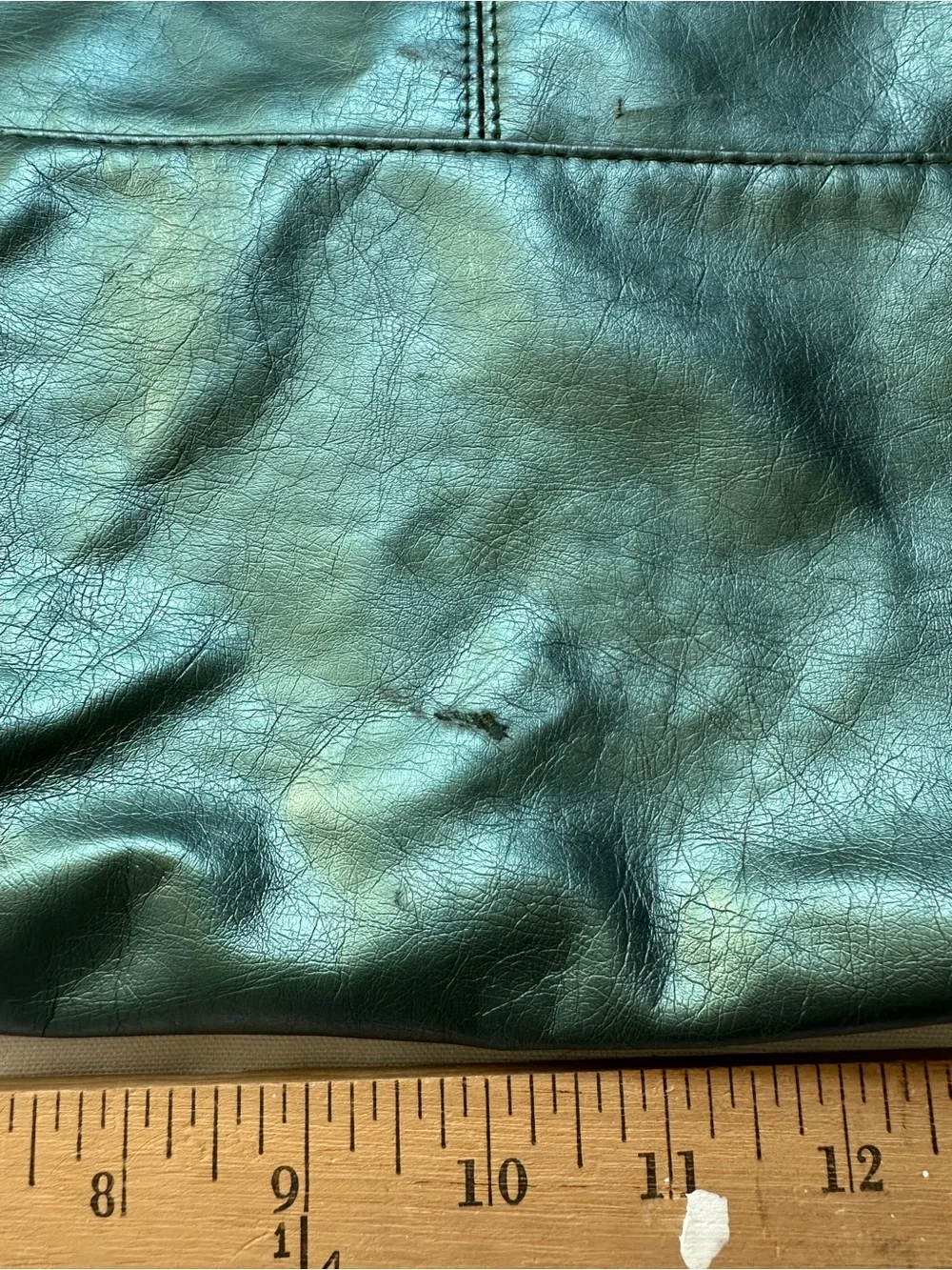 Saks Fifth Avenue Teal Green Leather Tote